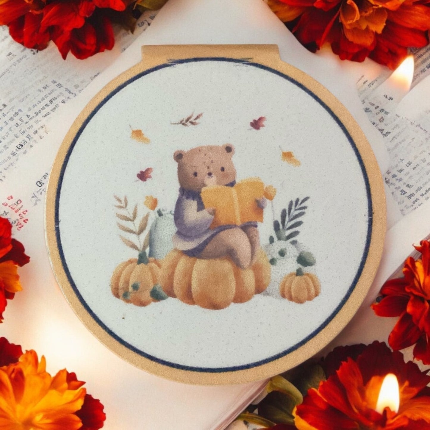 Cozy bear Bookmark Magnet, book club, bookmark, book lover, fall, autumn, bookish themed