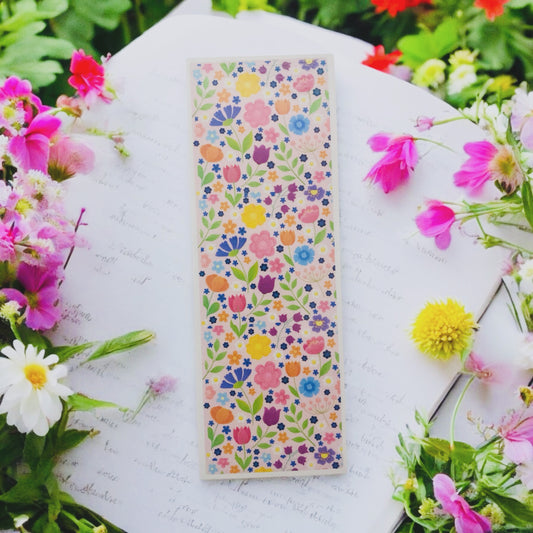 Cute cottagecore floral bookmark, flowers, girly, feminine, pink