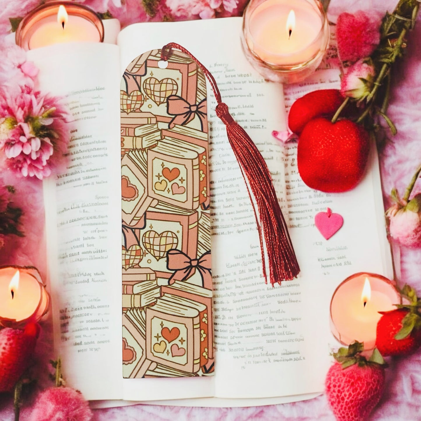 Romance Book & bows bookmark Magnet, bookclub, bookmark, book lover, romance book, best friends, slow burn